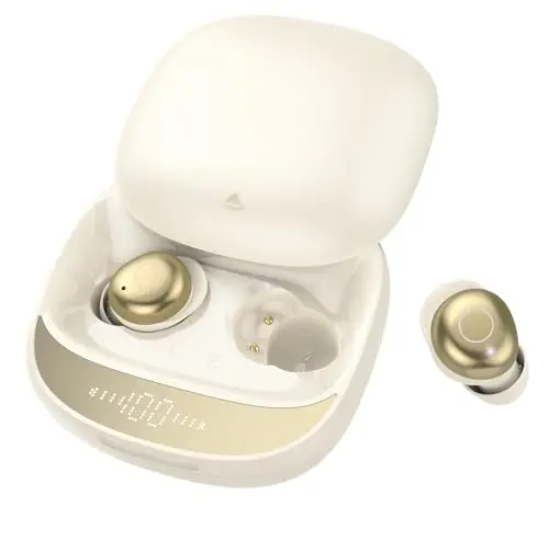 Ecouteurs Bluetooth sans Fil, Écouteurs Sommeil pour Dormir sur Le Côté, Sleep Earbuds Bluetooth 5.4 Double Mode Veille, Mini Écouteurs sans Fil pour Dormir, Casques 40H Autonomie (Beige)
