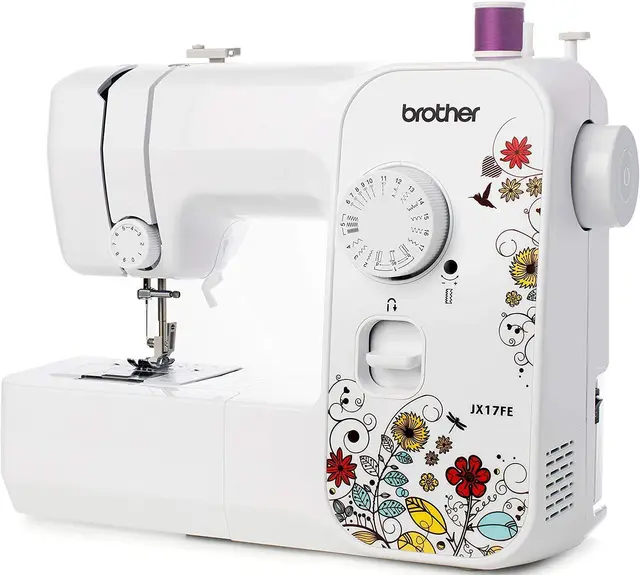 Brother JX17FE (Fantasy Edition) Machine à Coudre électrique pour Débutants, Portable, 17 Points différents, Couture automatique, points utiles, élastiques et décoratifs, Multifonction