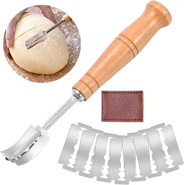 10 Pcs Lame Boulanger - Couteau de Boulanger Grignette Lame a Pain Porte pour Grigner Pâte Graver Pain Cuisine Accessoire de Boulangerie