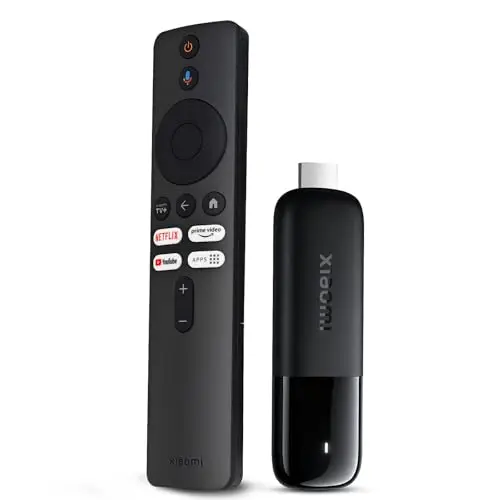 Xiaomi TV Stick 4K (2nd Gen), Clé de Streaming Mi Google TV Compatible avec Google Cast, Télécommande Vocale, Prend en Charge Le Wi-FI 6, HDR10+, Dolby Vision, Dolby Atmos et DTS:X, Chaînes Gratuites
