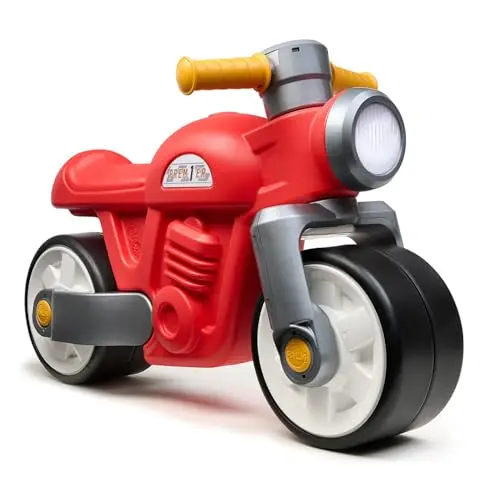 Falk - Draisienne Moto Prem1er - Rouge - Roues Extra Larges et silencieuses - Guidon directionnel - Look Vintage - Contient au Moins 75% de Plastique recyclé - Fabriqué en France - Dès 12 Mois - 450S