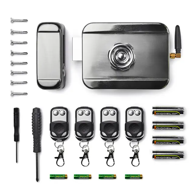 All Home Basics Serrure de porte électronique sans fil avec télécommande - Verrou électrique portail Intelligente de sécurité invisible