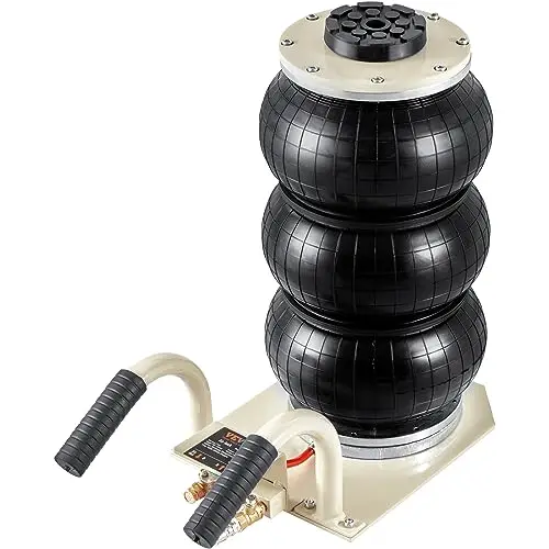 VEVOR Cric Pneumatique 3 T 140-450 mm Cric de Levage Pneumatique 0,8-1,0 MPa Cric Gonflable 3 Coussins d’Air Levage Rapide Facile Portable pour Réparation Entretien Voiture SUV Atelier Garage Blanc