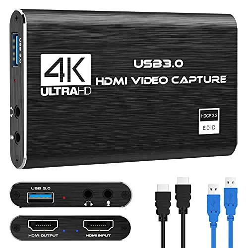 Rybozen Carte de Capture de Jeu USB 3.0 - Carte vidéo HD 1080p HDMI - Enregistreur vidéo avec Transmission en Direct - Appareil de Streaming pour système Windows Linux OS X