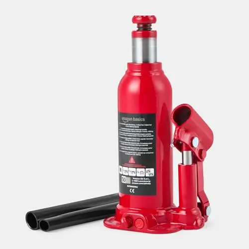 Amazon Basics Cric bouteille hydraulique soudé pour voiture, capacité de 4 tonnes, libération lente, rouge