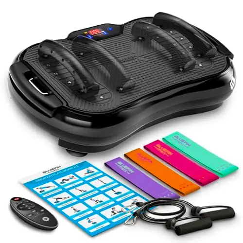 Plateforme Vibrante Bluefin Fitness Machine à d'exercice Vibrations Appareil à Vibrations pour l'entraînement de Tout Le Corps pour la Maison & Rangement Facile