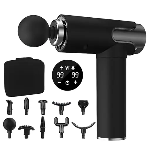Pistolet De Massage, Masser les muscles, Appareil de Masseur de Muscle Profond, Massage Gun 99 Vitesses Avec écran Lcd 10 Embouts Pour Dos épaules, Jambes, Muscles
