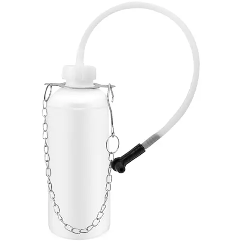 Purgeur de frein de 1 l, flacon de récupération de liquide de frein avec tuyau de 60 cm et adaptateur universel en caoutchouc, dispositif de purge de frein pour le remplacement de l'huile de