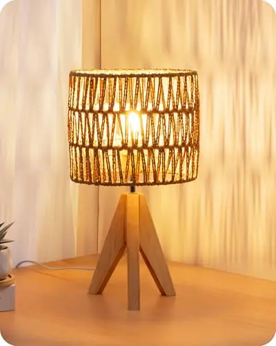 edishine trépied bois lampe de chevet