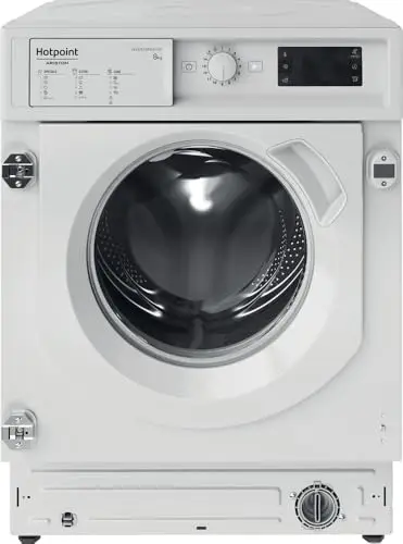 Hotpoint - BIWMHG81485EU Lave-linge Hublot Encastrable - Capacité 8kg - Chargement Frontal, 1400 tr/min - Programme Anti-tache 100, Départ Différé 1-24h - Classe Énergétique B - Blanc