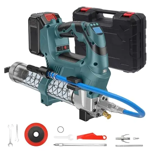 Pistolet à graisse électrique sans fil 12 000 PSI - Compatible avec batterie au lithium Makita 18 V - Pistolet à graisse sans balais - Pour graisse vrac et tube à beurre (batterie Oh-ne batterie)