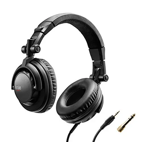 Hercules HDP DJ45 – Casque DJ Fermé pour Débutants – Isolation Phonique Optimale – Coussinets Rotatifs & Confortables – Idéal pour le Mixage et l'Écoute – Câble Spirale Extensible – Noir