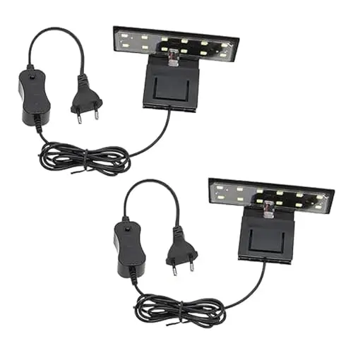 GERUI Ensemble de 2 lampes LED pour aquarium pour plantes aquatiques et poissons, 3220 V, 6 W
