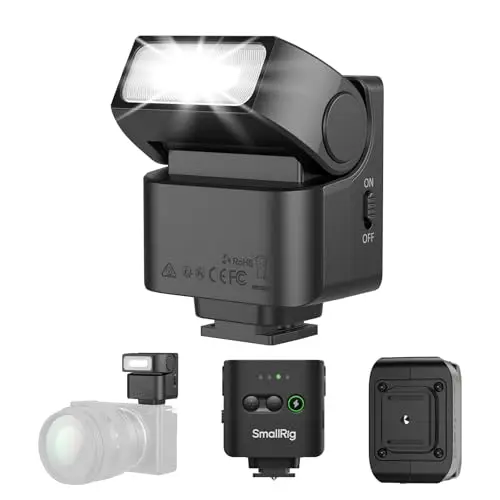 SMALLRIG RS-22 Mini Flash pour Sony, pour Nikon,pour Canon DSLR, Speedlite Manuel GN8, Ajustable à 85°, 4 Niveaux 1/1-1/8, 700 Flashes Pleine Puissance, Recyclage 0,1-4s, 6500K, Batterie 400mAh -5883