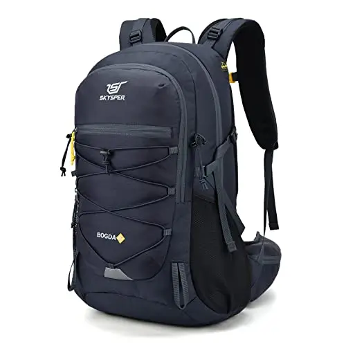 SKYSPER Sac à Dos de Randonnée 35L Ultraléger avec Système de Ventilation et D'hydratation Dorsale, Sac à dos de Trekking en Polyester Respirant 3D Air Mesh Camping en Plein Air