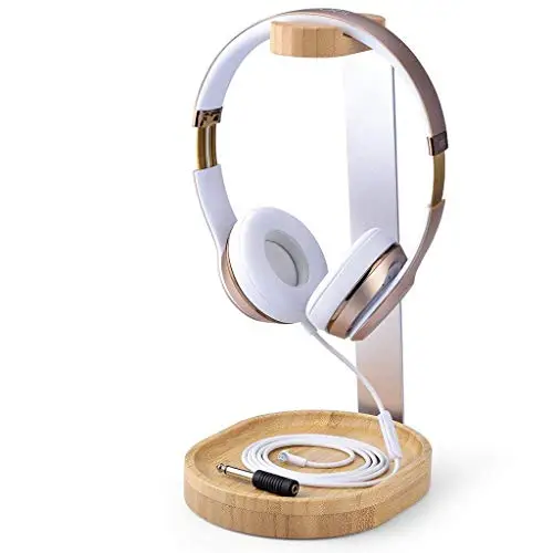 Avantree TR902 Support Universel en Bois et Aluminium pour Casques Audio avec Support de câble