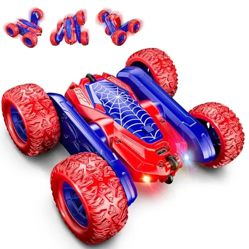 Voiture Telecommandé Enfant, 2.4Ghz 360° Rotation Voiture Télécommandée Monster Truck, 4WD RC Car Radiocommandee Jouet Enfant 3-8 Ans Garçon Jeux Exterieur - Cadeau de Noël Enfants