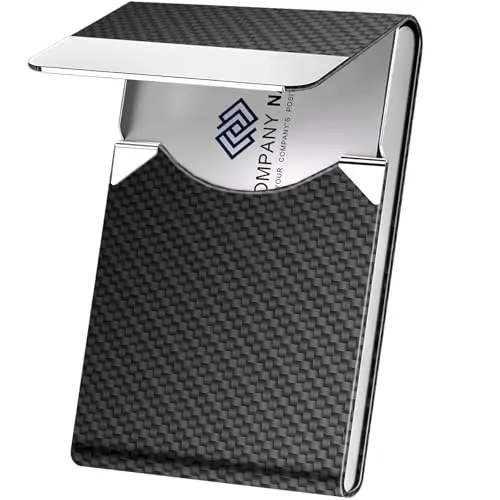 Porte-cartes de visite en acier inoxydable et en cuir synthétique pour homme et femme avec fermeture magnétique, noir-xbz