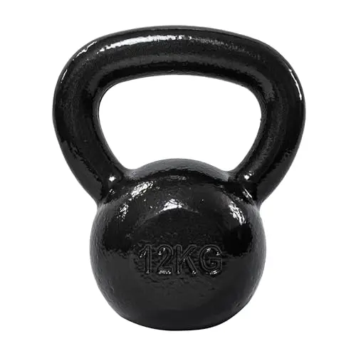 Amazon Basics Kettlebell - Poids d'Entraînement en Fonte avec Poignée Large Texturée - Finition Peinte - Noir
