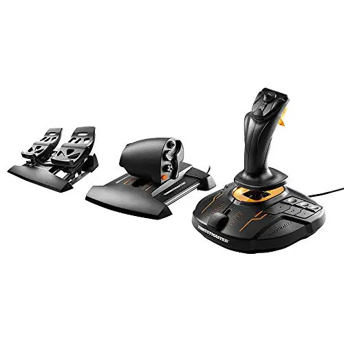 Thrustmaster T16000M FCS Pack de vol - Système de contrôle de vol complet avec joystick, pédales d'accélérateur et de direction, doté de la technologie HEART HallEffect AccuRate pour PC