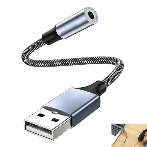 Adaptateur USB vers Jack 3.5mm, Adaptateur USB Audio Carte Son Externe TRRS Audio et Micro, Plug and Play sans Pilote, Compatible avec Switch Raspberry Pi PC Windows macOS Linux