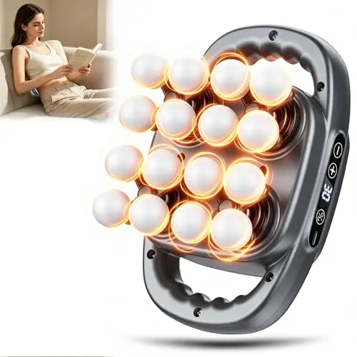 Pistolet de Massage à 16 têtes Portable, 3 Modes et 30 Vitesses, 2000mhA Massage Gun, 35dB Silencieux Masseur Musculaire, Appareil de Massage pour Cervicales Pieds dos Jambe, Détendre les Muscles
