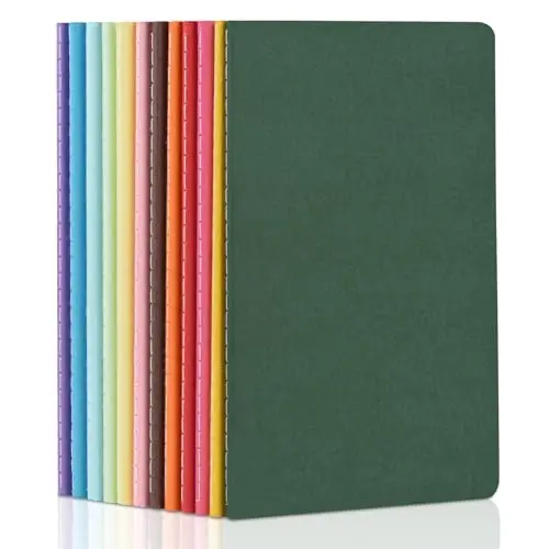 ZCZN A5 Cahiers Vierge Couverture Couleur, 12 Blocs / 60 pages par Bloc,12 Couleurs Bloc-Notes à Couverture Souple, Convient pour Bureau École, Études, Prise de Notes