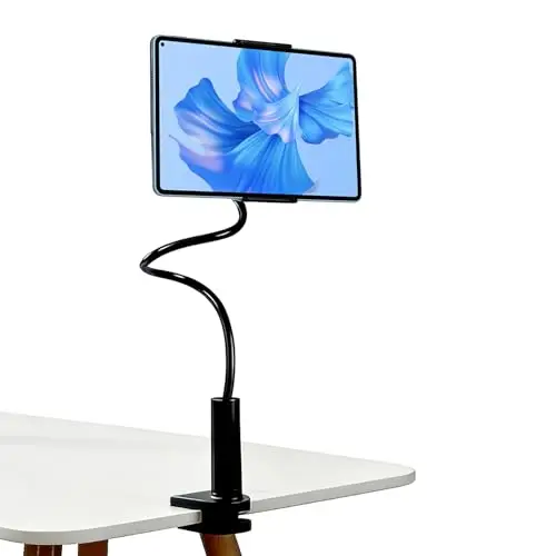QTORCHE Support Tablette Col de Cygne Réglable 80 cm