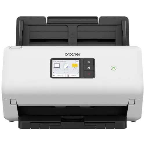 BROTHER ADS-4500W Scanner de Documents Bureautique| Recto - Verso | A4 | Rapide 35 Pages/Minute| Réseau Ethernet, Wi-FI, Wi-FI Direct | Scan to USB |ADF de 60 Feuilles