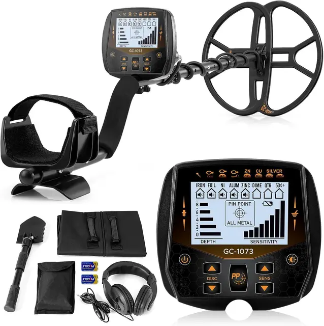 Hazlewolke 33cm detecteur de metaux Professionnel pour Adultes avec Grande Bobine de Recherche étanche Double d, Haute sensibilité et Fonction de pointeur, avec écran LCD rétroéclairé