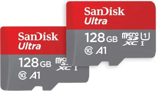 SanDisk 128 Go Ultra microSDXC, Carte micro sd + adaptateur SD (Pour Smartphone et Tablette, Video Full HDD, jusqu'à 140 Mo/s, UHS-I, La performance A1, Class 10, U1)
