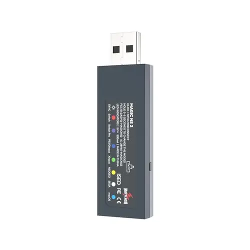 MAYFLASH Magic NS 2 Wireless Bluetooth USB Adapter Compatible avec Switch/Switch 2, Steam Deck, Windows, Raspberry Pi, Xbox Series X & S Bluetooth Controller, PS5 Controller and More