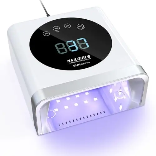 NAILGIRLS Lampes à Ongles LED, 150W Professionnelle pour Séchage Rapide des Gels, avec Capteur Automatique et Affichage LCD pour Usage Domestique et Salons d'Onicologie