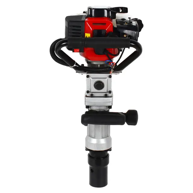 Râteau à essence 2 temps 32,7 CC (900 W) - Pilote de poteau portable avec douille de 55-70 mm - 8500 tr/min - Pour construction de clôtures et bâtiments