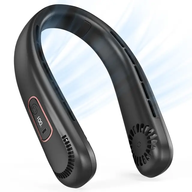 AICPAN Ventilateur de Cou USB Rechargeable 5000mAh 3 Vitesses