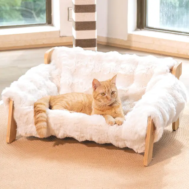 CheerPals Lit pour Chat en Bois de Hêtre