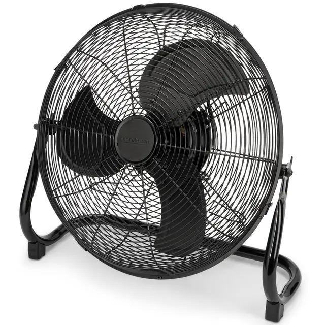 Proficare Brasseur d'air design 45 cm PC-VL3066WM Noir - Machine à vent XL silencieuse avec 3 niveaux de vitesse, grille métallique, base stable, 100W, angle réglable