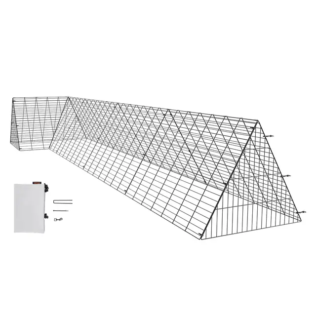VEVOR Enclos du poulailler, 400 x 100 x 61,5 cm (LX LX H), Tunnels à Poules pour la Cour, poulailler Portable pour l’extérieur avec Cadres d’Angle, Cage à Poules adapté aux Poulets, Canards, Lapins