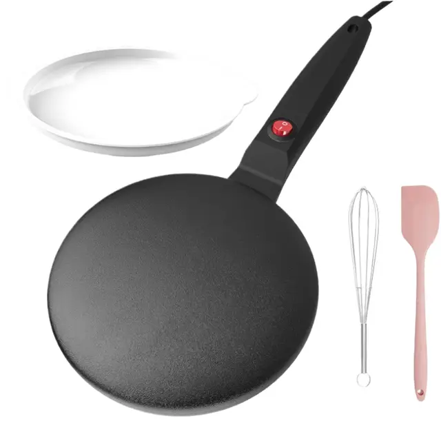 Elektrischer Pfannkuchenbereiter - Instant Crêpe Maker Antihaft 7,8 Zoll 600W | Grillplatte Elektrische Crepes Automatische Temperaturregelung 110V 220V | Schüssel Schneebesen Schaufel Inklusiv