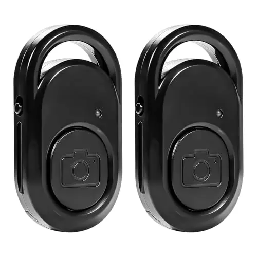 2 Pièces Télécommande Bluetooth Selfie, Télécommande Appareil Photo à Distance, Bouton Selfie sans Fil pour iOS et Android, Télécommande Appareil Photo Portable Portée 10 m Selfie Photo Groupe Vidéo