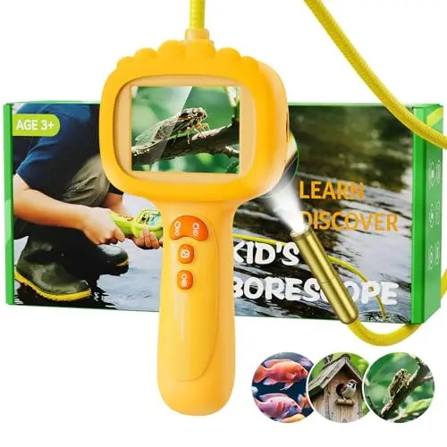 Endoscope Enfants, Caméra Enfant 1080P, Jouet STEM pour Exploration extérieure, Jardin, Camping et Nature, Meilleurs Cadeaux d'anniversaire pour garçons et Filles âgés de 4, 5, 6, 7, 8, 9, 10 Ans