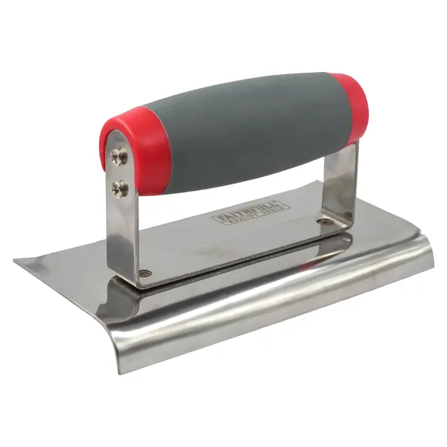 Faithfull SGTEDGESS Soft-Grip EdGing Trowel 6-inch x 3-inch, acier inoxydable