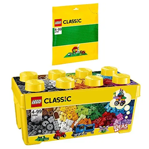 Lego Classic Set en 2 Parties 10696 La Boîte De Briques Créatives + La Plaque de Base Verte 10700