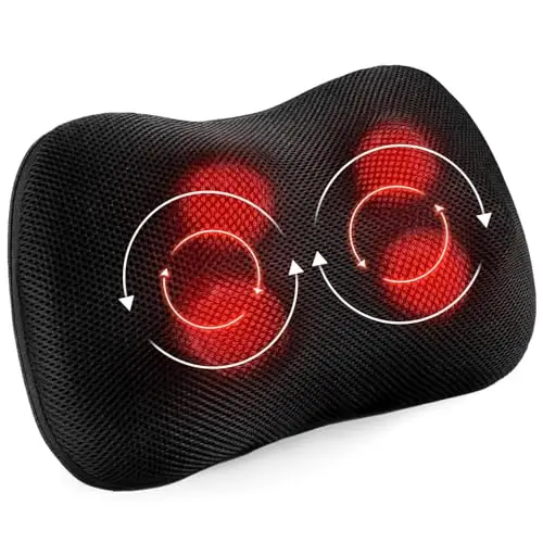 Coussin de Massage Shiatsu cou Épaule dos Masseur Électrique avec Fonction de Chauffage et Masseur de Pétrissage des Tissus Rotatif 3D pour la Relaxation de la Taille à la Maison et au Bureau