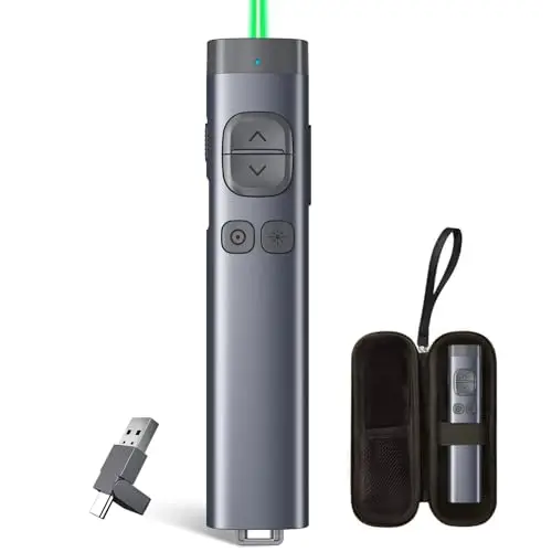 Norwii N97 Clicker de présentation d'écran TV pour présentations Powerpoint, Powerpoint Clicker, présentation Rremote, Bluetooth Wireless Presenter, Pointeur numérique pour écran TV