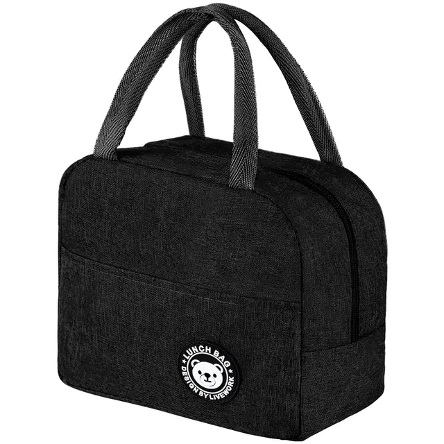 Jewan Sac Isotherme Repas Bureau 6L, Petit Panier Repas,Mini Sac à Lunch Isolé en Étanche pour Étudiant Bureau Pique-nique (Noir)