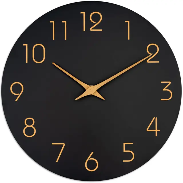 Mosewa Horloge Murale Bois Noire