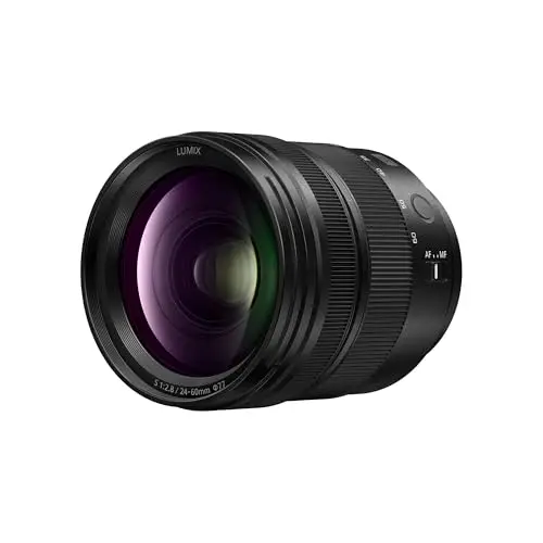 Panasonic Lumix S 24-60mm F2.8 | Objectif à focale Fixe Plein Format S-R2460 (Bokeh, Grand Angle, Vidéo, Tropicalisé, Compact et Léger) Noir – Compatible Monture L