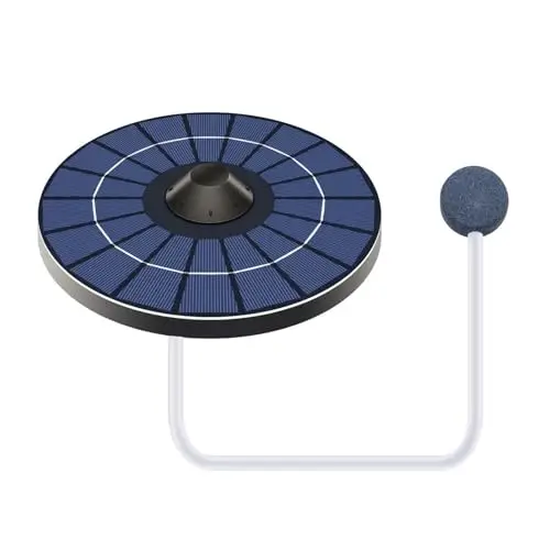 Teichbelüfter - 2,5 Watt Geräuscharme Luftpumpe Mit Ausströmerstein - Schwimmendes Teichbelüfter Set - Für Fischbecken Aquarien Vogeltränke Garten Hinterhof Landschaftsgarten
