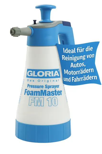 GLORIA Pulvérisateur à Mousse FoamMaster FM 10 (1L) | Mousse Active Variable (3 Niveaux) | Nettoyage Voiture, Jardin, Maison & Sanitaires | Robuste
